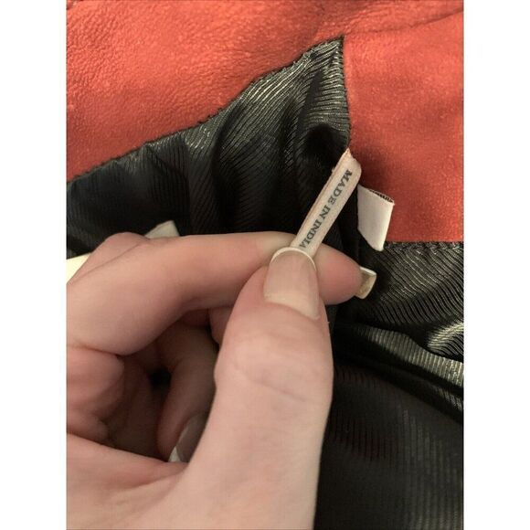 Sandro Paris Authentic Adaya Suede Leather Red Long Sleeve Moto Jacket 1 Xs - Picture 11 of 16